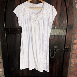 Eileen West Floral Blue and White Nightgown